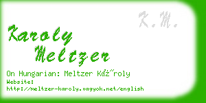 karoly meltzer business card